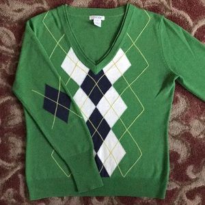 V-Neck Argyle Sweater